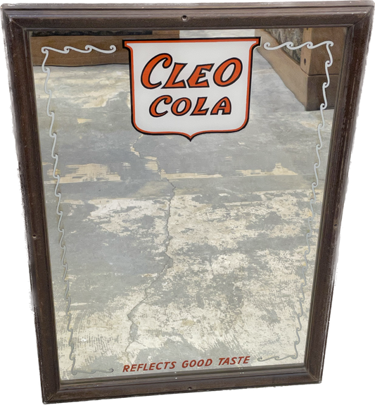 Rare 30s Cleo Cola Soda Mirror Advertisement