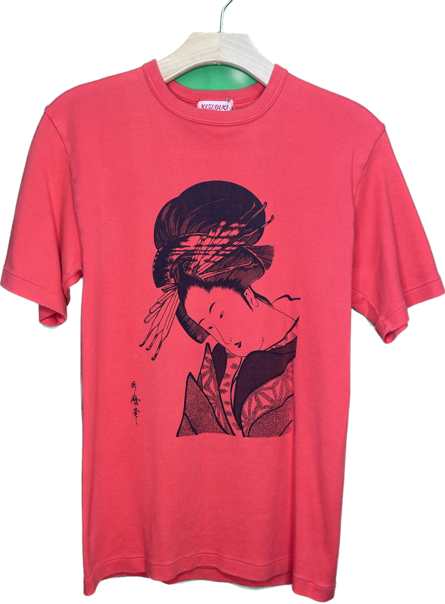 Vintage S Kotobuki Geisha Japanese Red T-Shirt