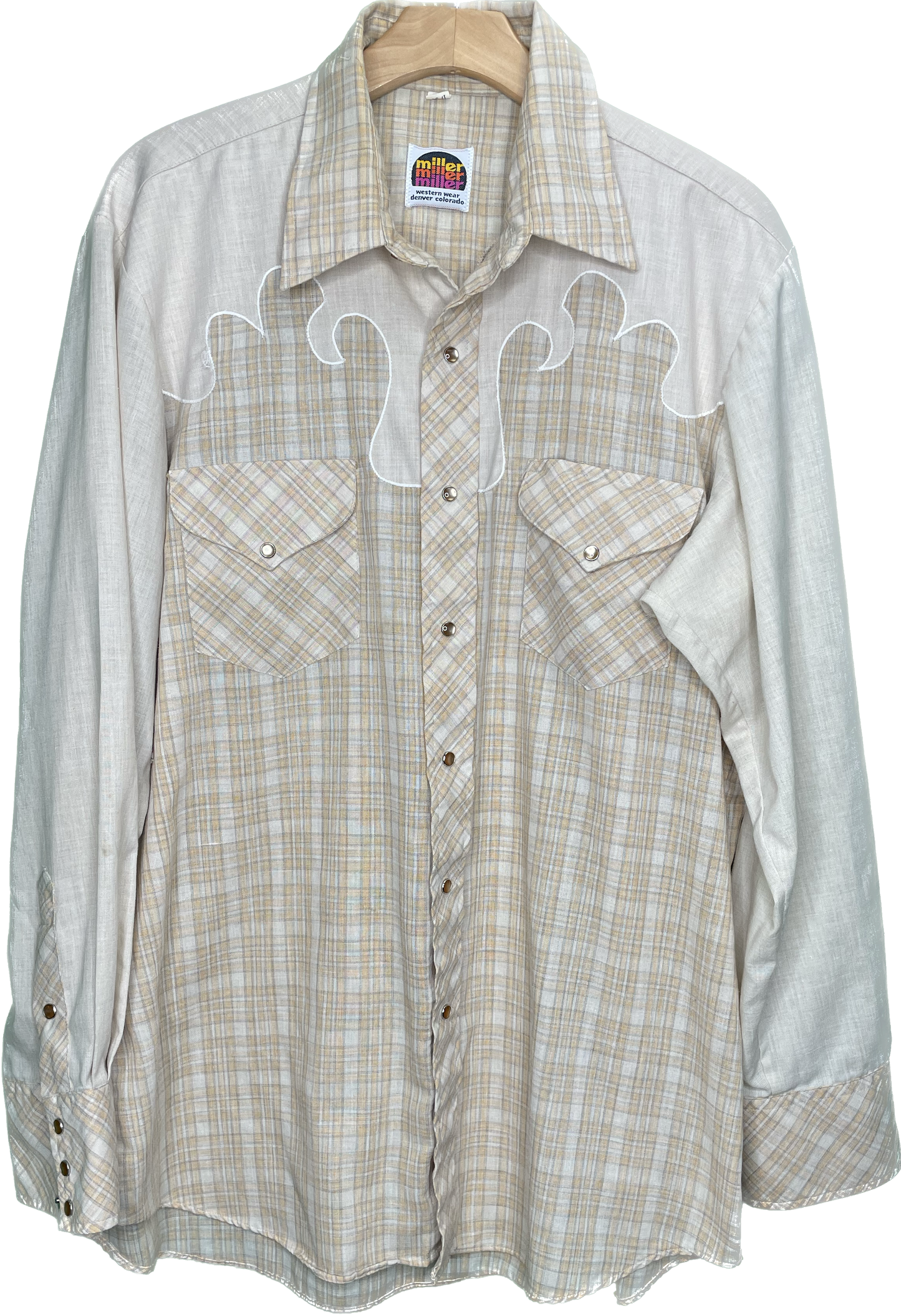Vintage L/XL Miller Pearl Snap Western Button Up Shirt