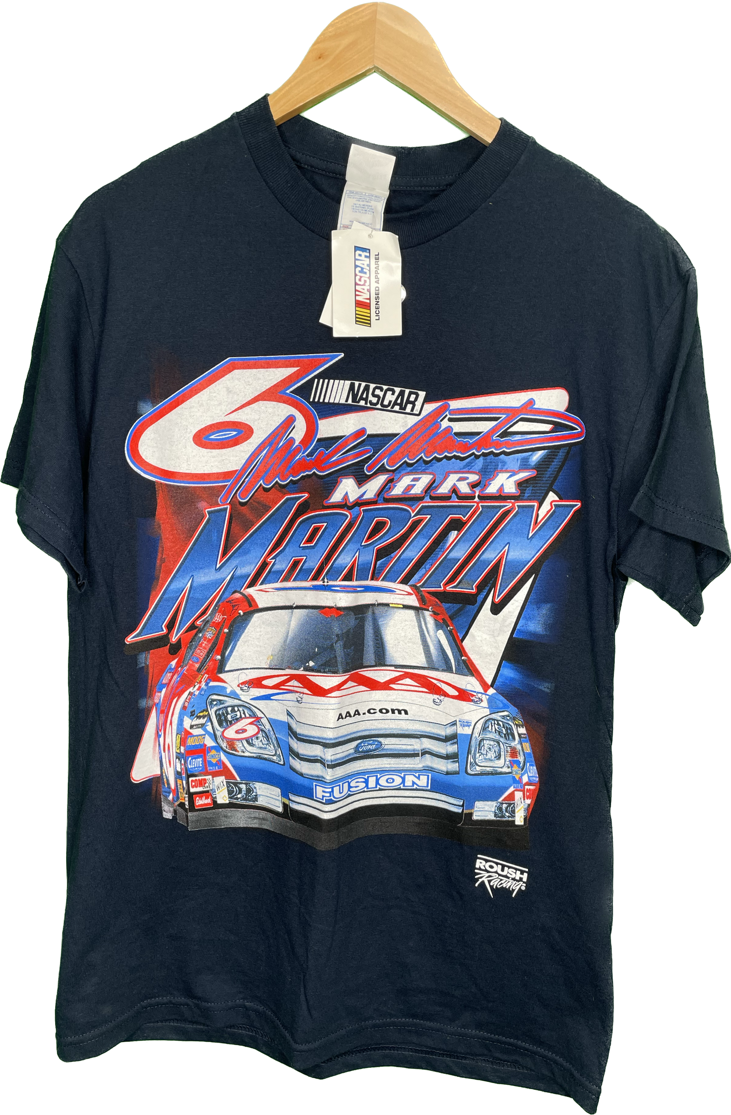 Vintage S/M Mark Martin AAA Ford Fusion Nascar Racing T-Shirt NOS NWT