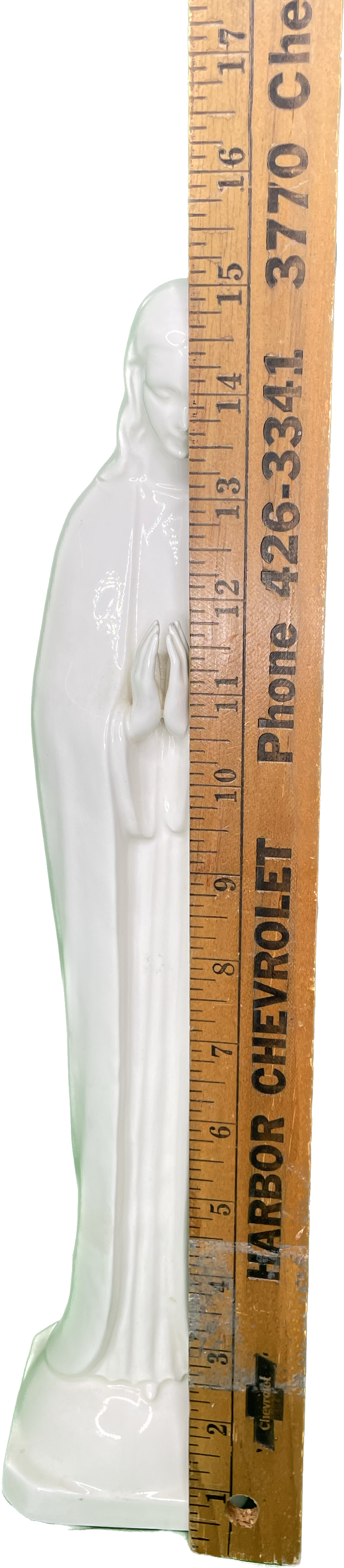 Vintage 15” Ceramic White Mother Mary Religious Statue