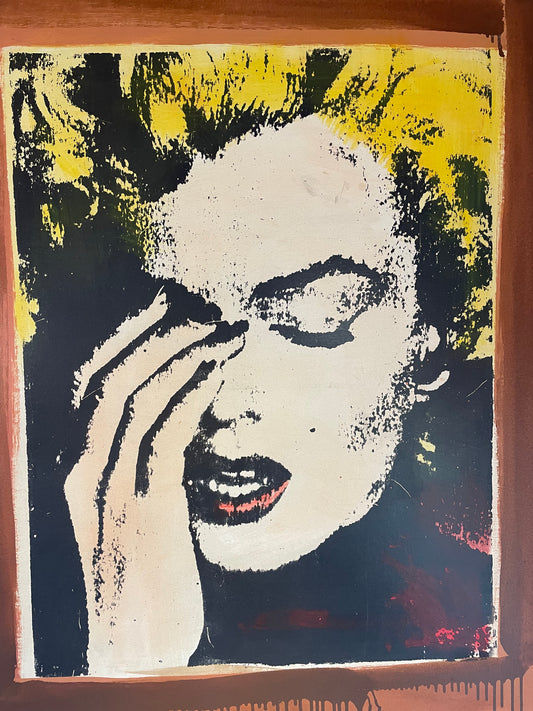 Patrick McCarthy Original Signed Marilyn Monroe Mixed Media Silk Screen Painting on Canvas