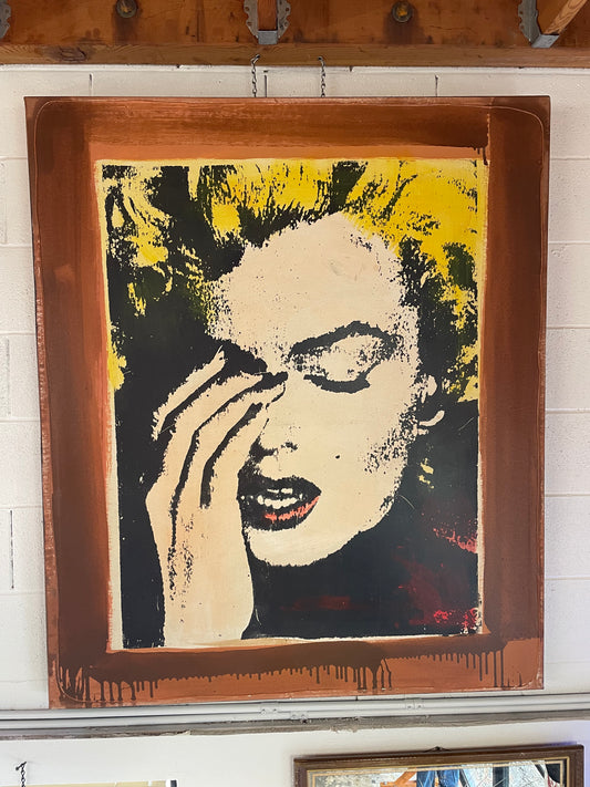 Patrick McCarthy Original Signed Marilyn Monroe Mixed Media Silk Screen Painting on Canvas