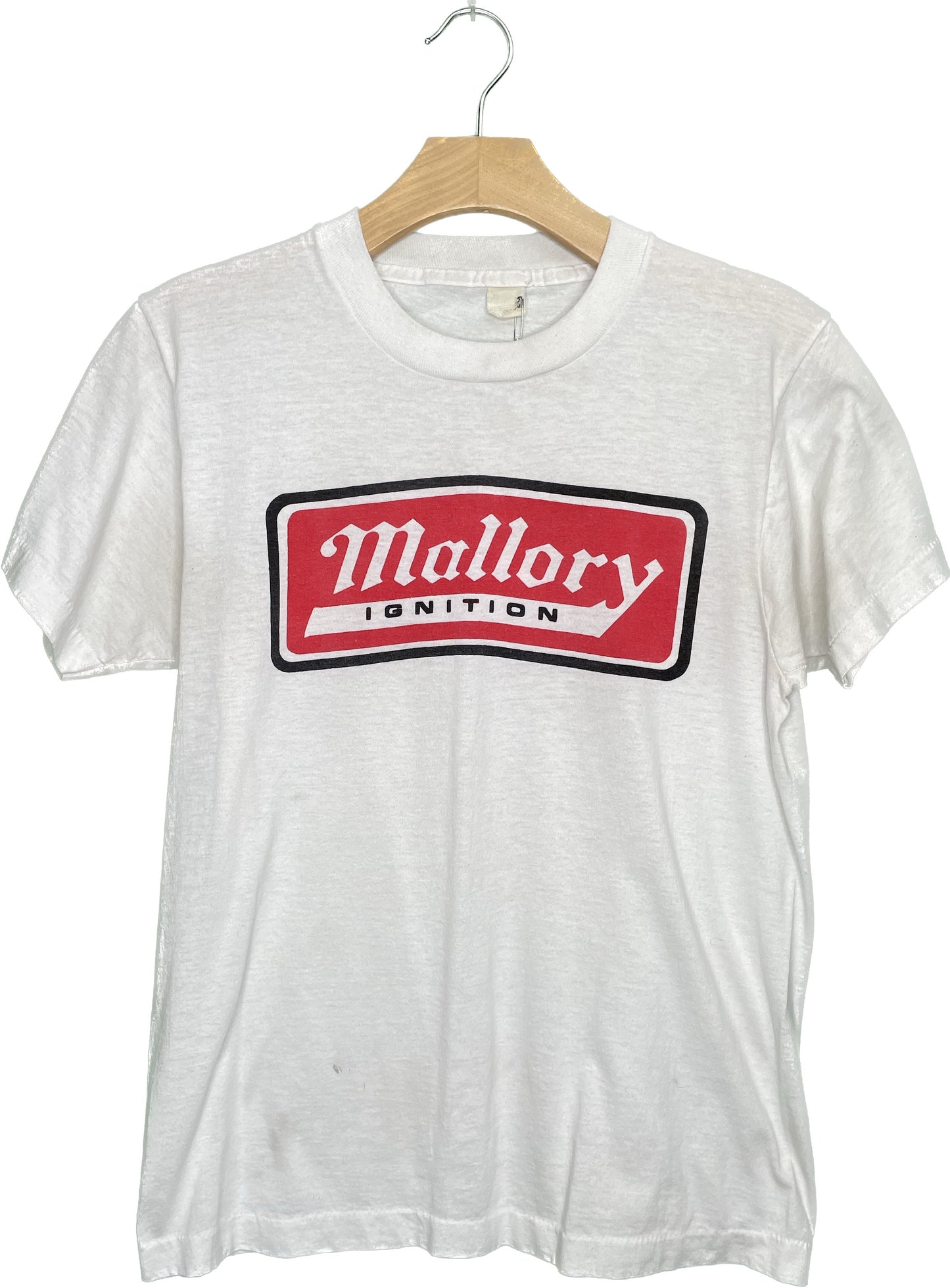 Vintage XS/S Mallory Ignition Paper Thin White T-Shirt Single Stitch
