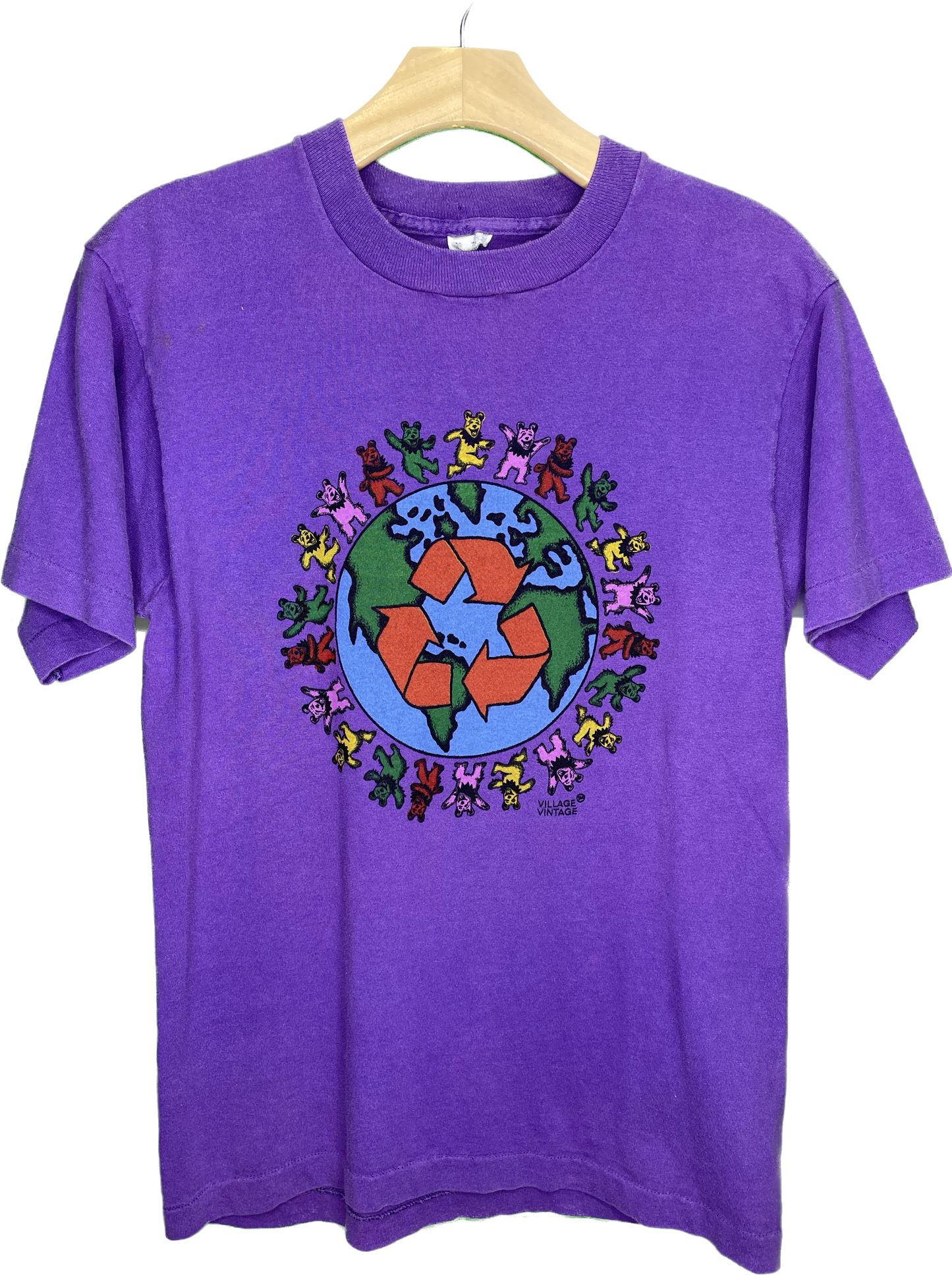 Vintage S/M Recycle Reduce Rewear Village Vintage Merch Purple Short Sleeve T-Shirt