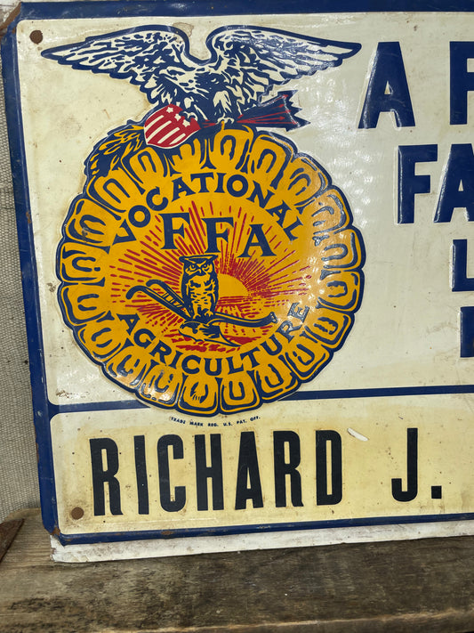 Vintage Advertising Sign FFA Future Farmer’s Of America 50s