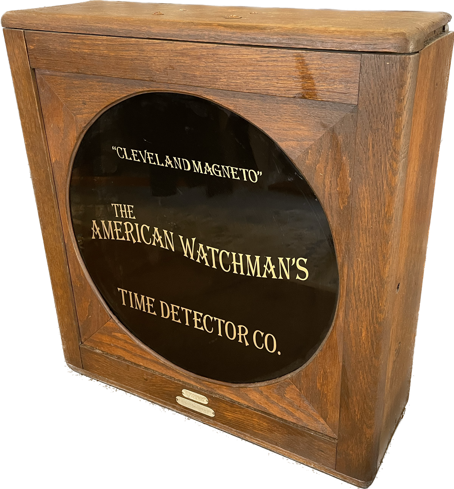 Antique American Watchman’s Time Detector Master Clock Oak Large