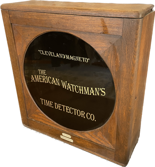 Antique American Watchman’s Time Detector Master Clock Oak Large