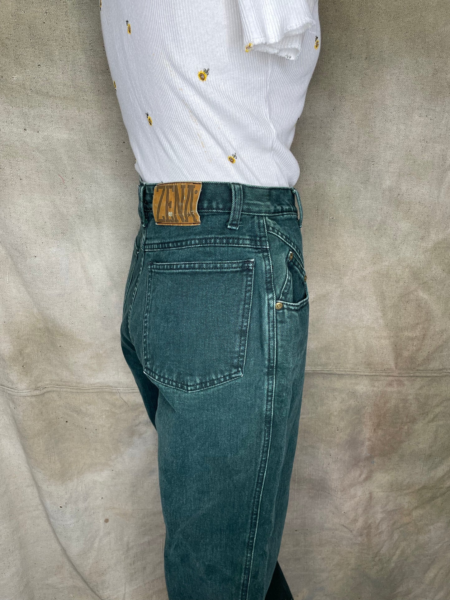 Vintage Zena 90s Green High Waisted Mom Jeans