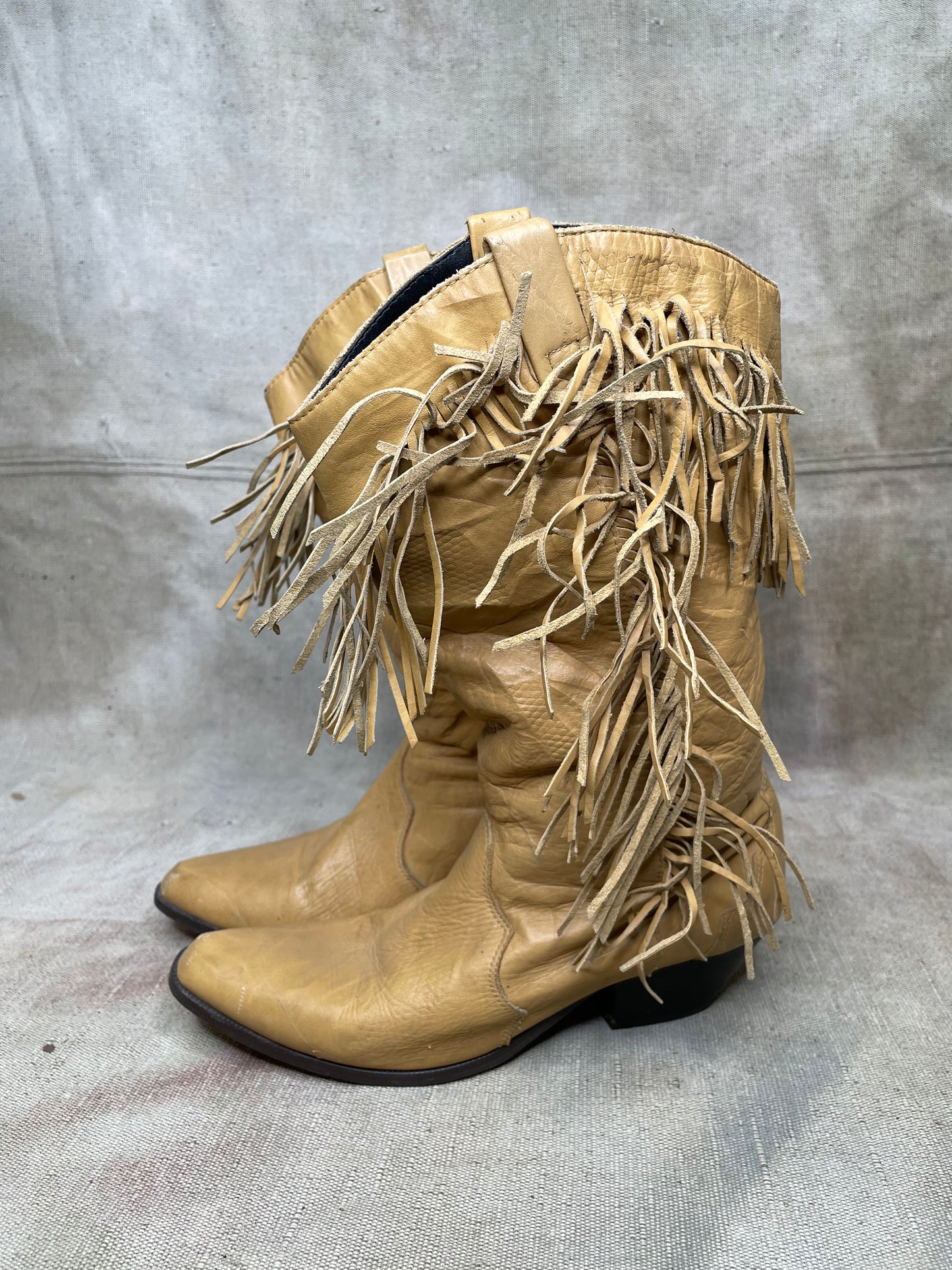 Vintage 9 M Women’s Fringe Leather Cowboy Boots