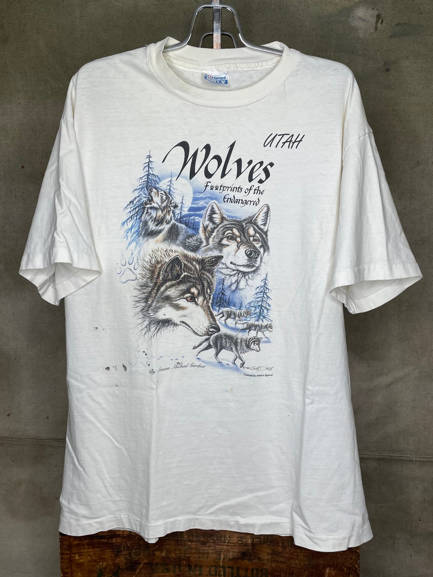 Vintage M/L Utah Wolves Wolf Single Stitch Shirt