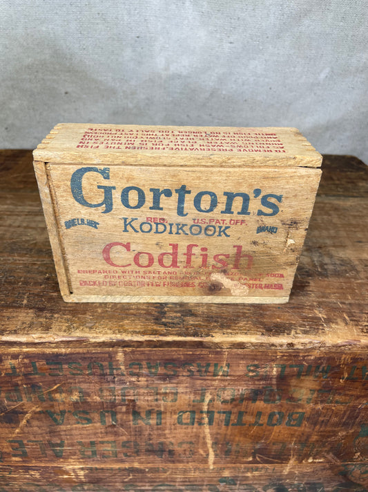 Vintage Gortons Codfish Wood Box