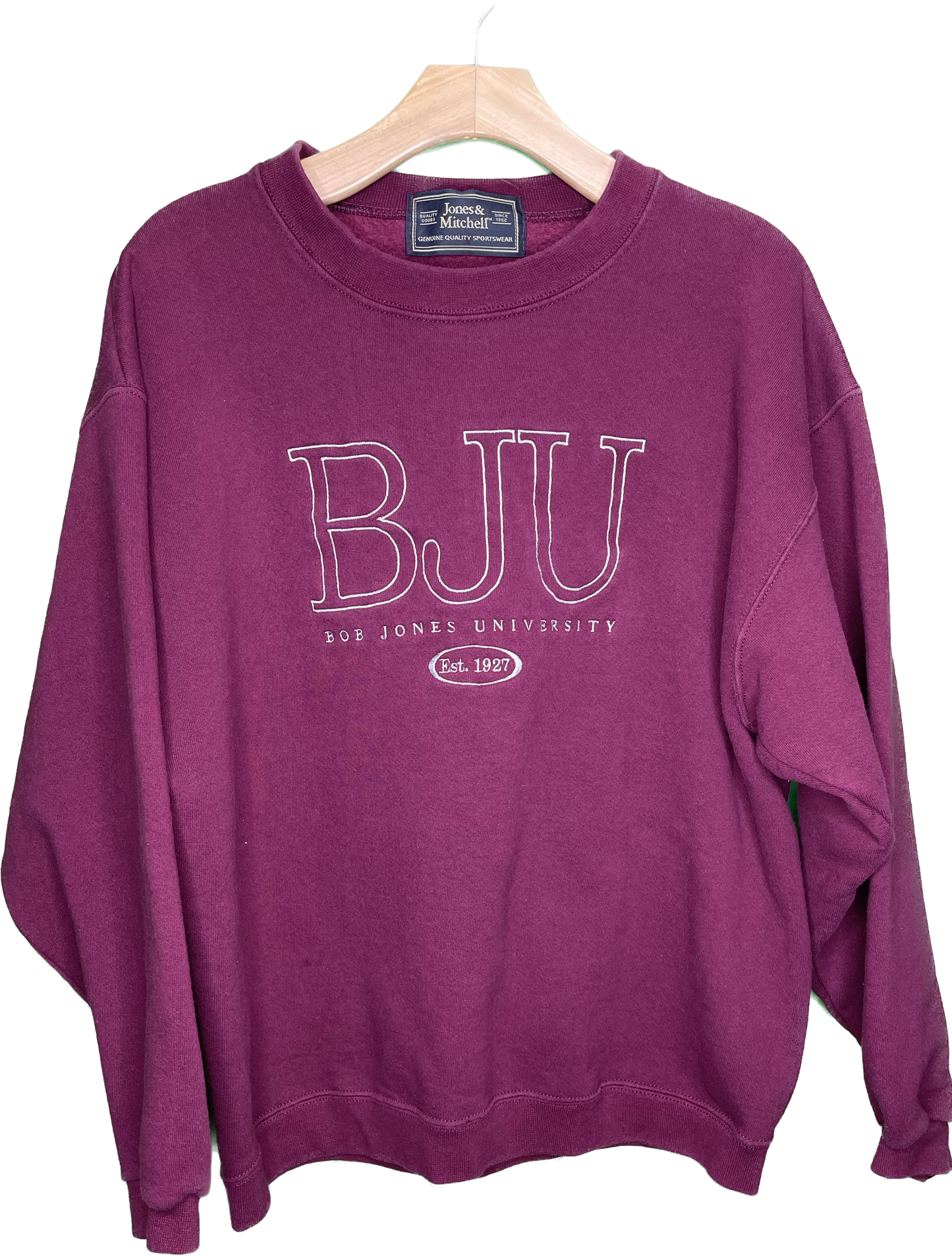 Vintage L Bob Jones University College Crewneck Sweatshirt