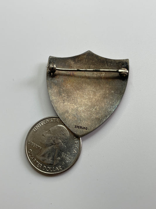 Vintage Sterling Silver Enamel Three Day Event Dressage Brooch Pin