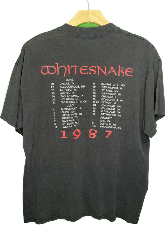 Vintage L Whitesnake David Coverdale 1987 Concert T-Shirt