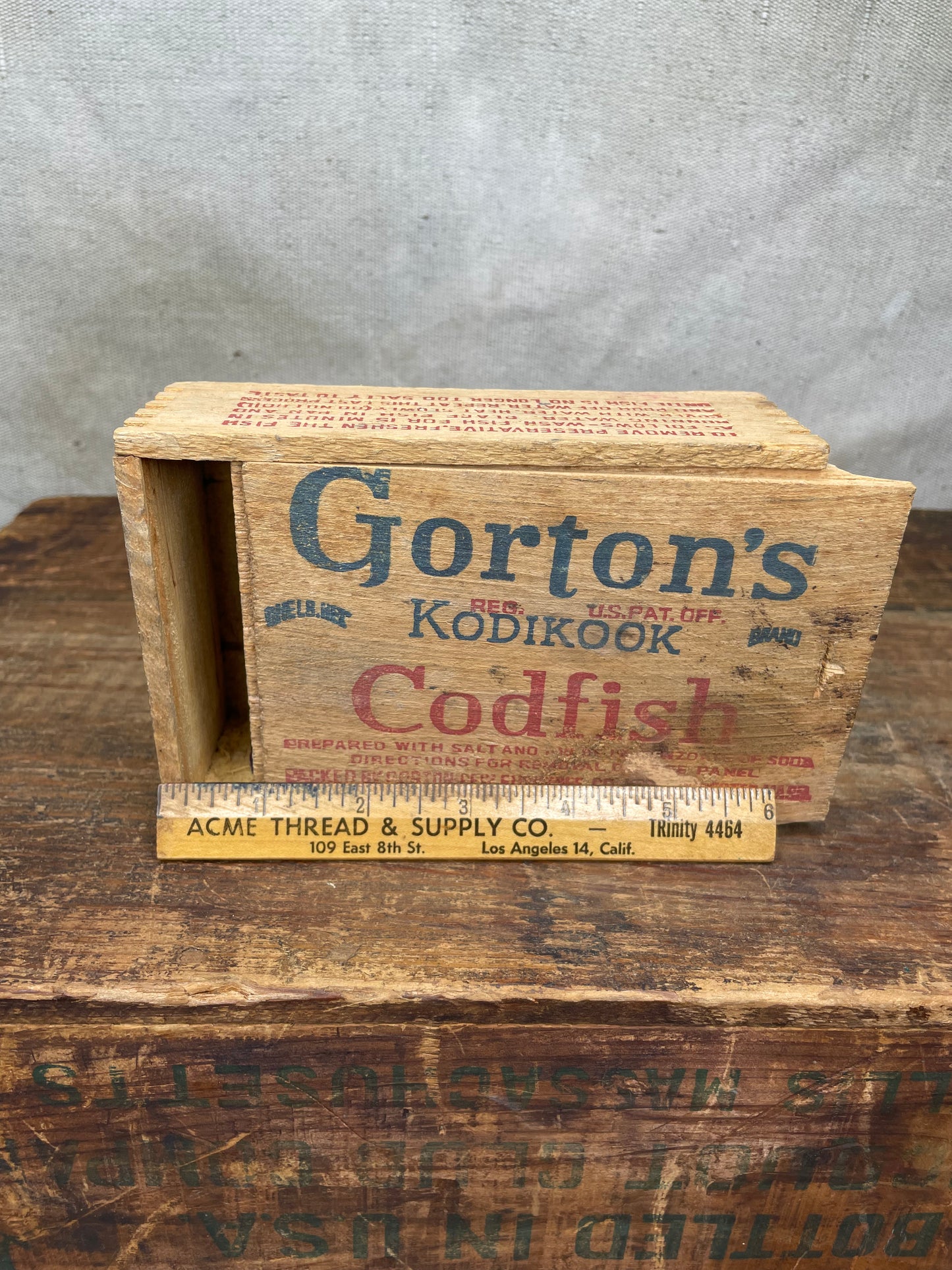 Vintage Gortons Codfish Wood Box