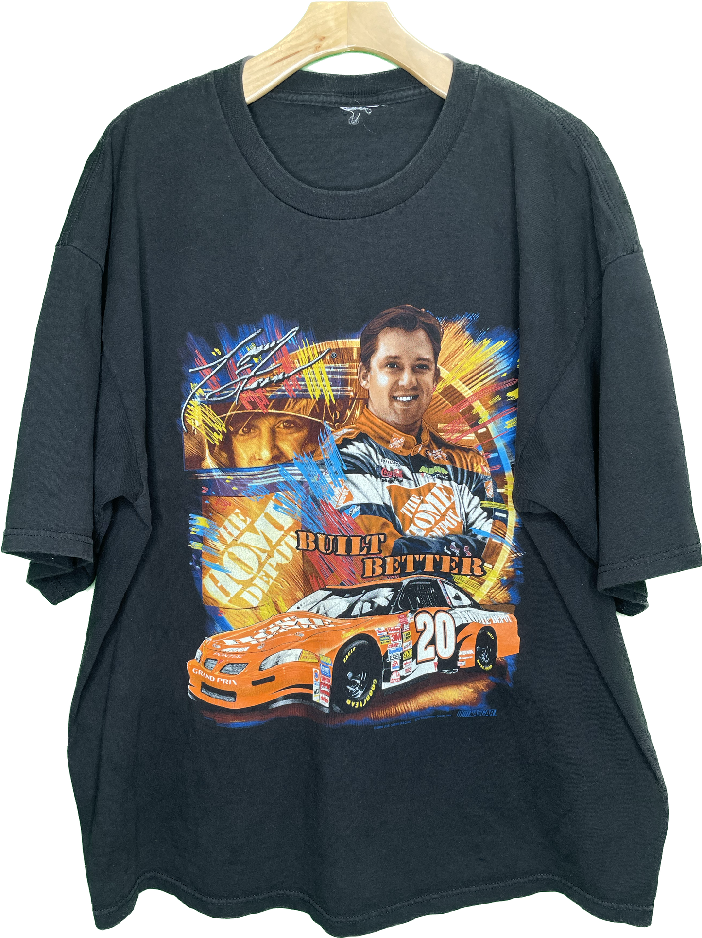 Vintage XL/XXL Tony Stewart Home Depot Pontiac Grand Prix Nascar Racing T-Shirt