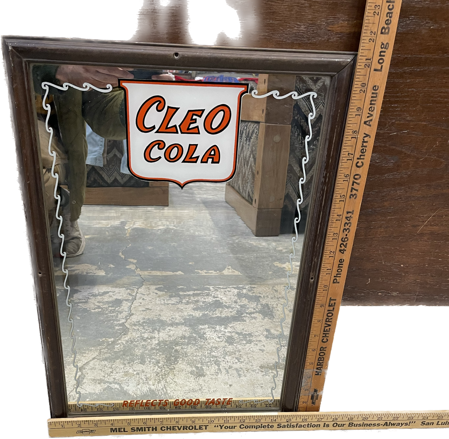 Rare 30s Cleo Cola Soda Mirror Advertisement