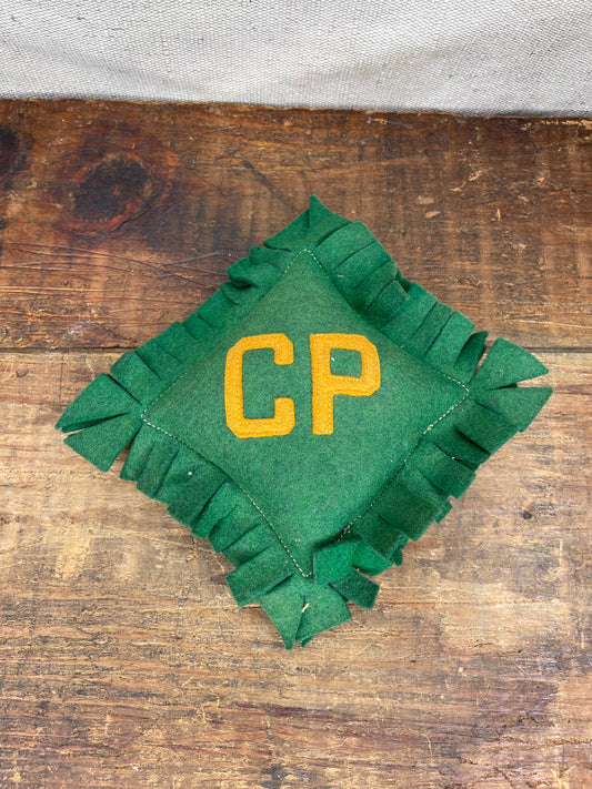 Vintage 50s Cal Poly University Handmade Small Felt Pillow