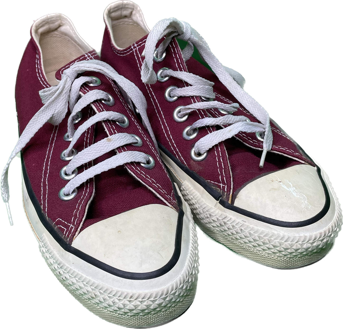 Vintage Sz 5 1/2 Converse Maroon USA Made Skate Surf Shoes 70s 80s