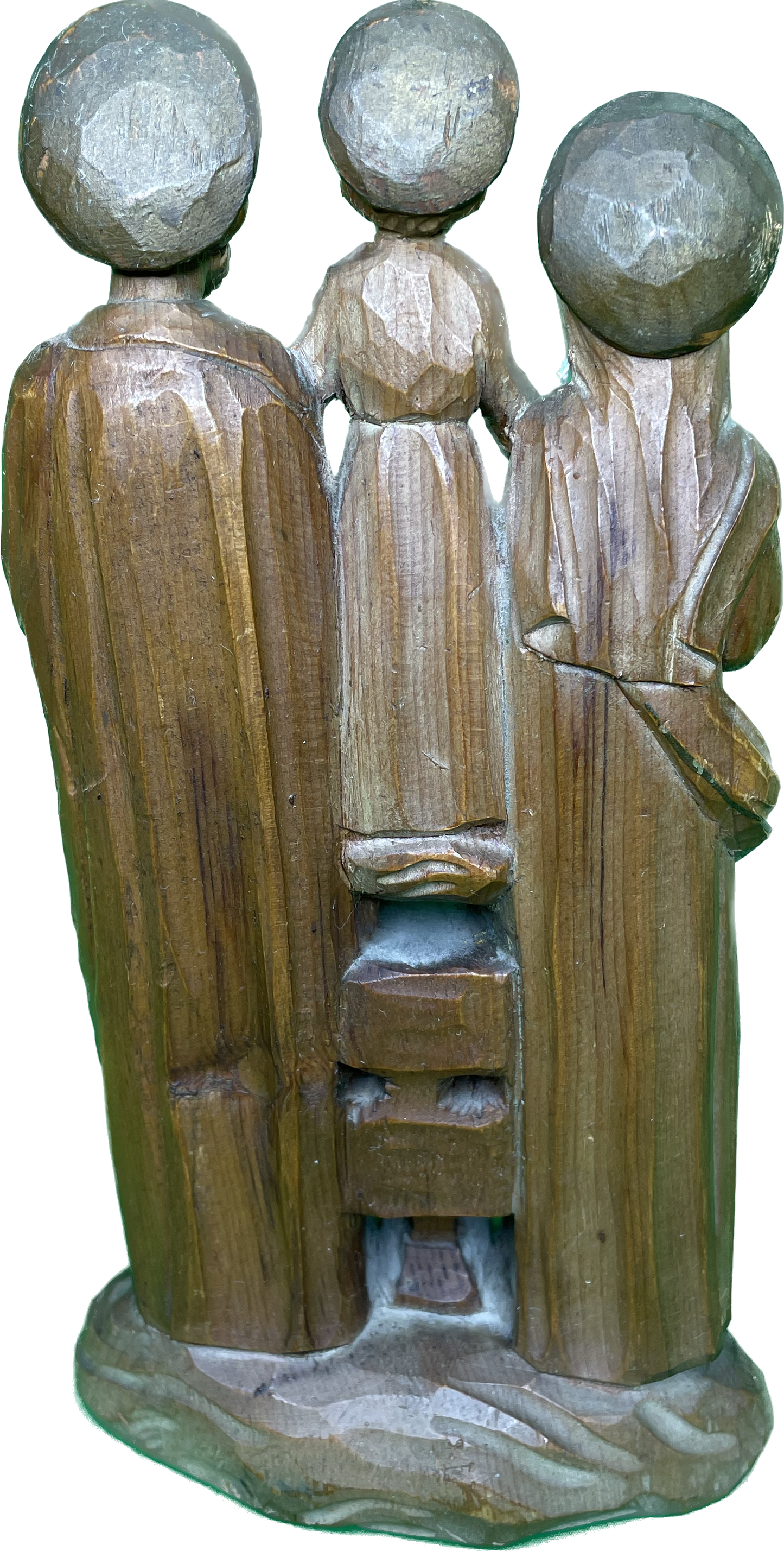 Vintage 8” Holy Family Carved Wood Religious Statue