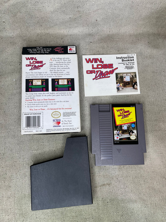 Vintage Nintendo Game Win Loose or Draw Complete Box Tested