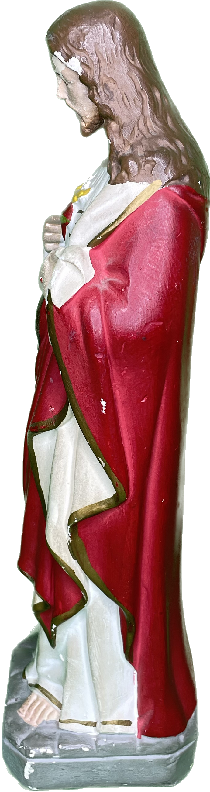 Vintage 13” Jesus Chalkware Religious Statue 50s