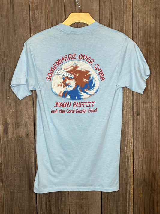 Vintage 80s Jimmy Buffett Somewhere Over China T Shirt Concert Band Tour