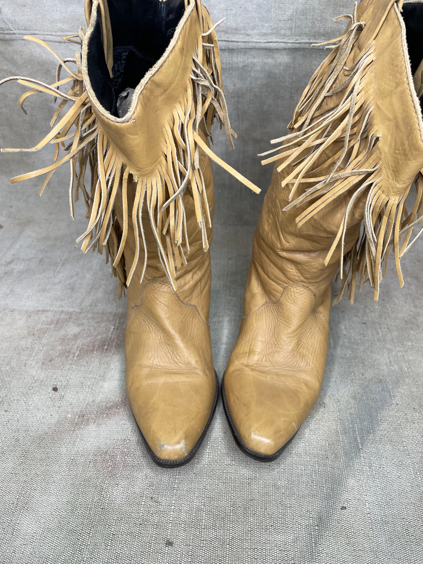Vintage 9 M Women’s Fringe Leather Cowboy Boots