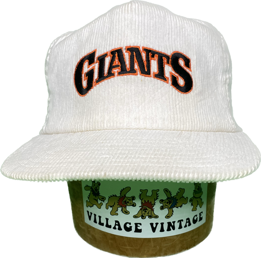 Vintage 80s 90s San Fransisco Giants Corduroy SnapBack Hat