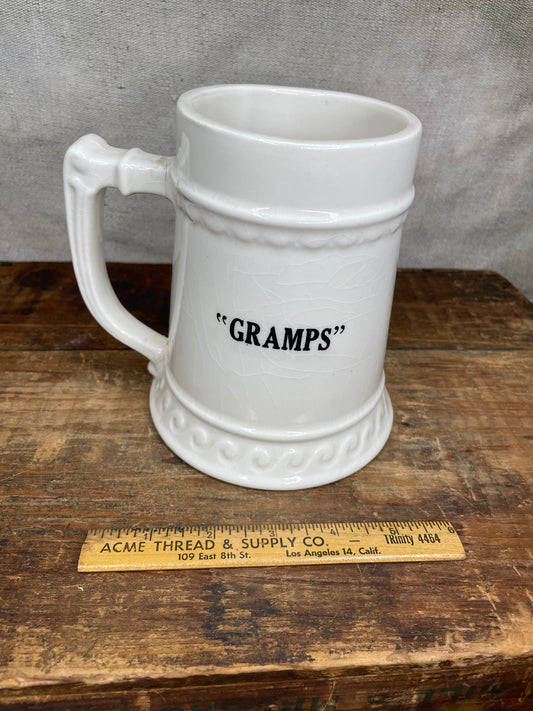 Vintage 50s 1956 Cal Poly Large Ceramic Beer Mug “Gramps”