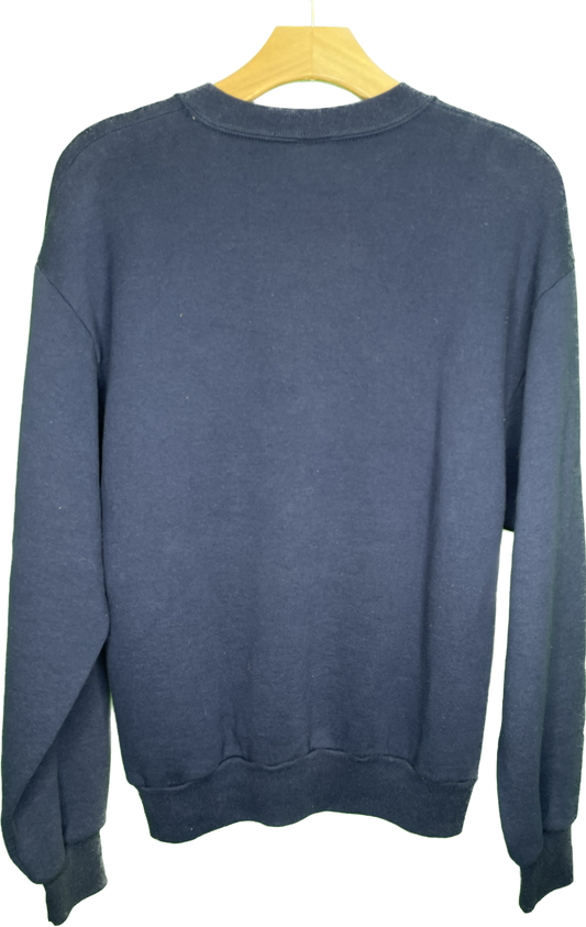 Vintage M/L Recycle Reduce Rewear Village Vintage Merch Navy Blue Crewneck Sweatshirt