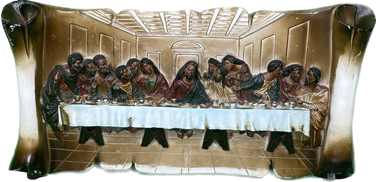 Vintage 9.5” Last Supper Ceramic Plaque Religious