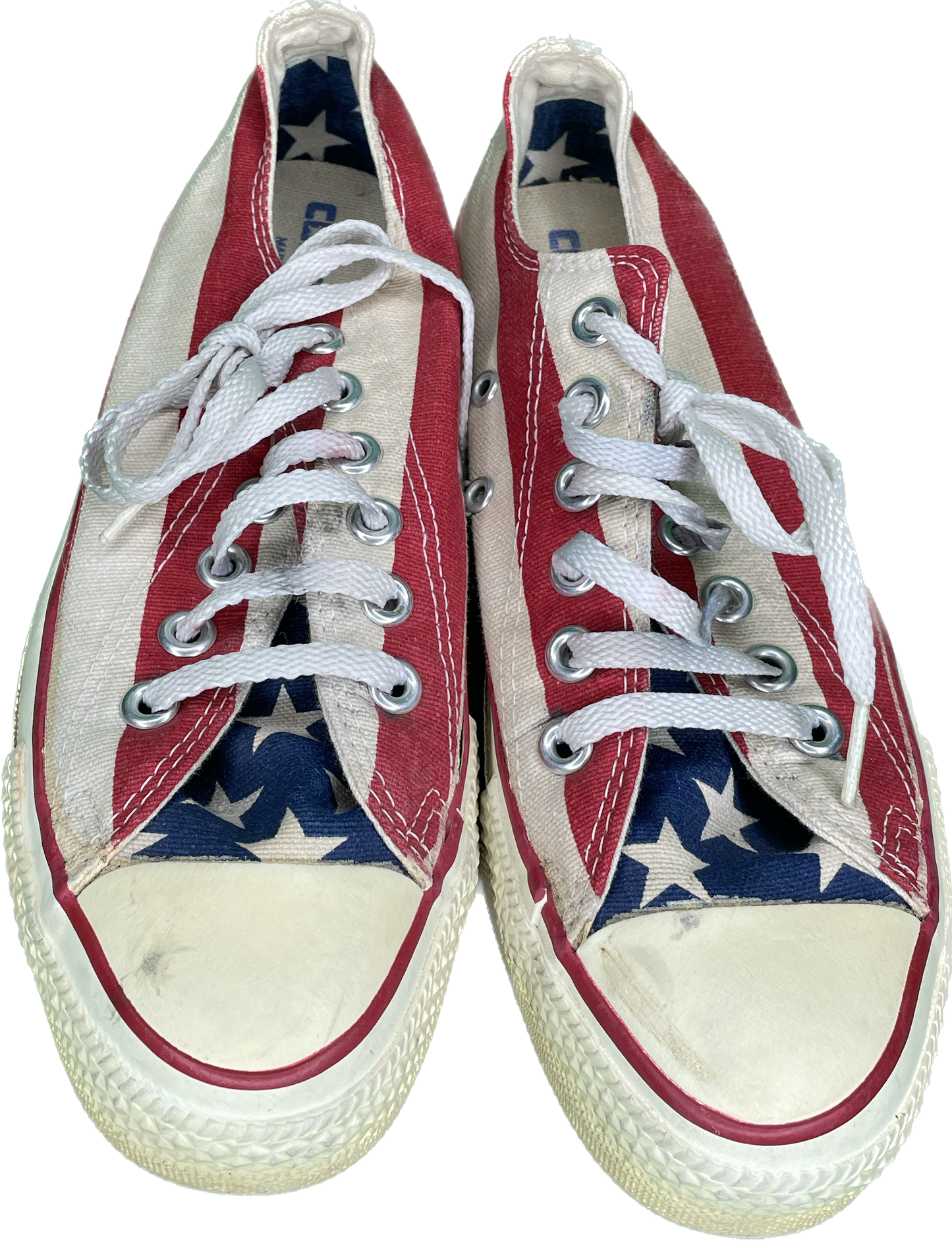 Vintage Sz 5 1/2 Converse American Flag USA Made Skate Surf Shoes 70s 80s