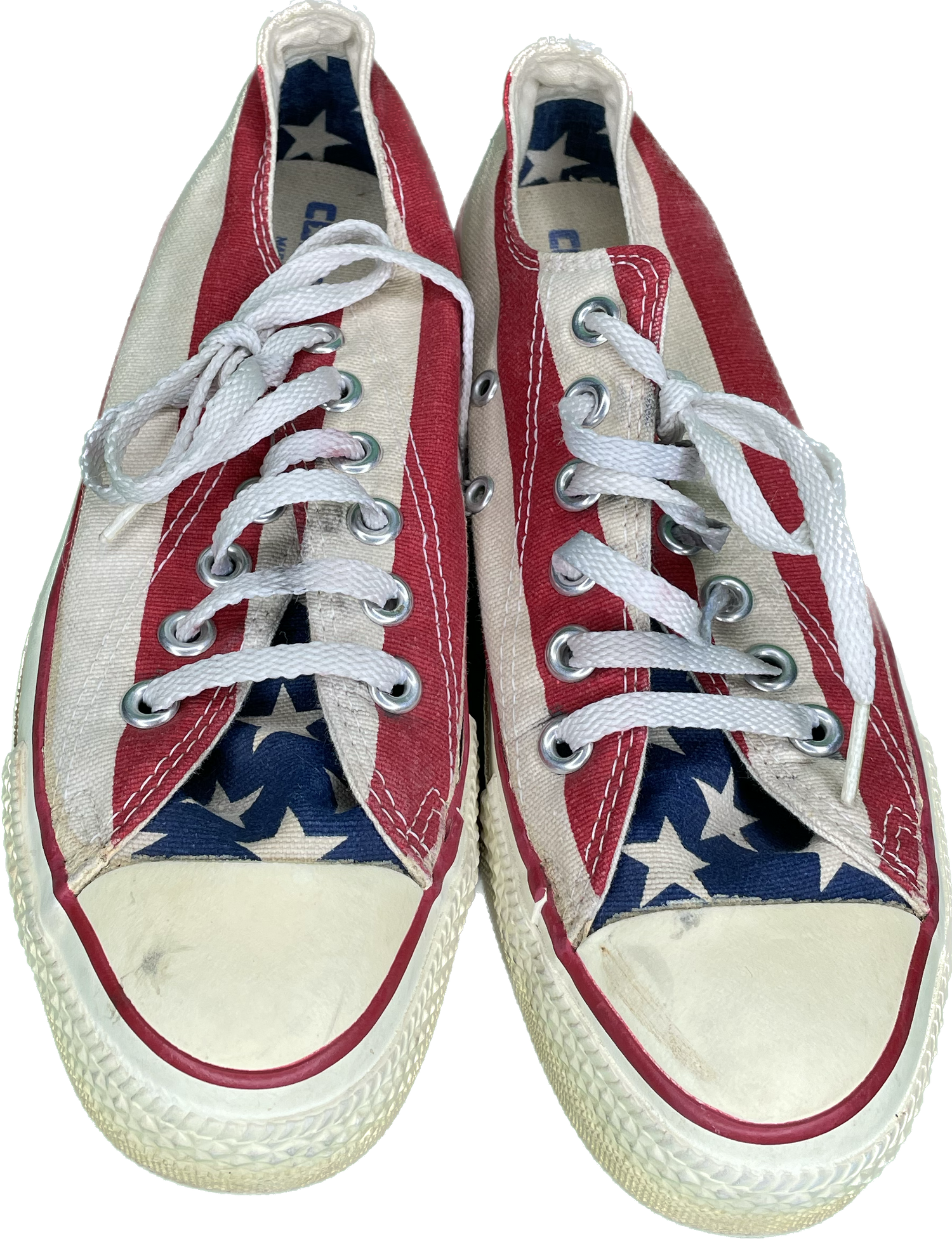 Vintage Sz 5 1 2 Converse American Flag USA Made Skate Surf Shoes 70s 80s