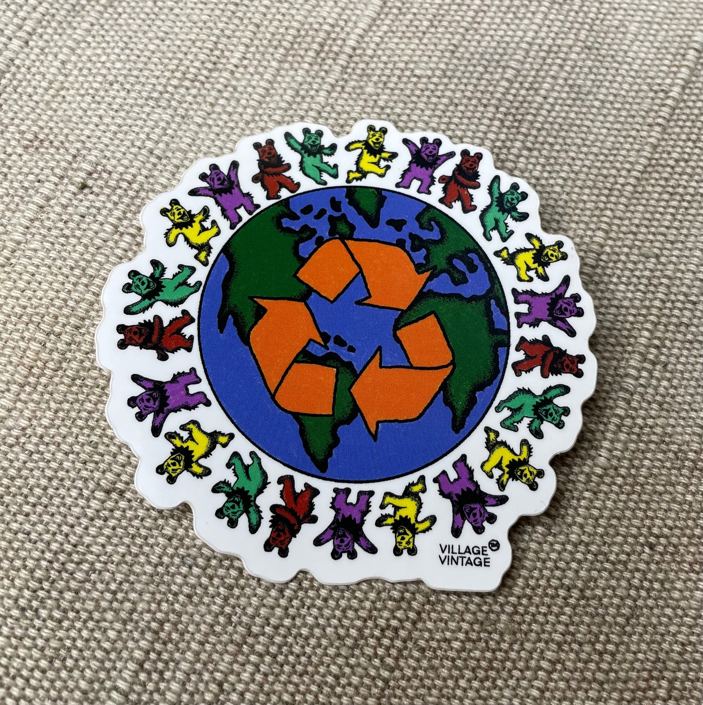 Village Vintage Recycle Reduce Reuse Sticker