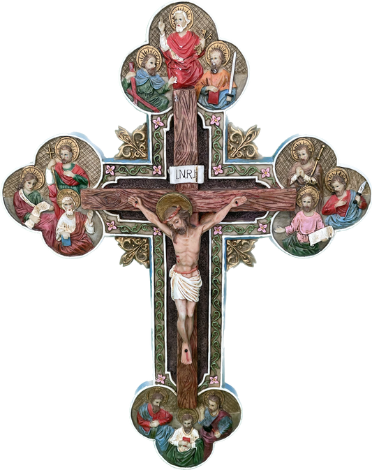Vintage 13” Resin Cross Crucifix Religious Wall Hanging