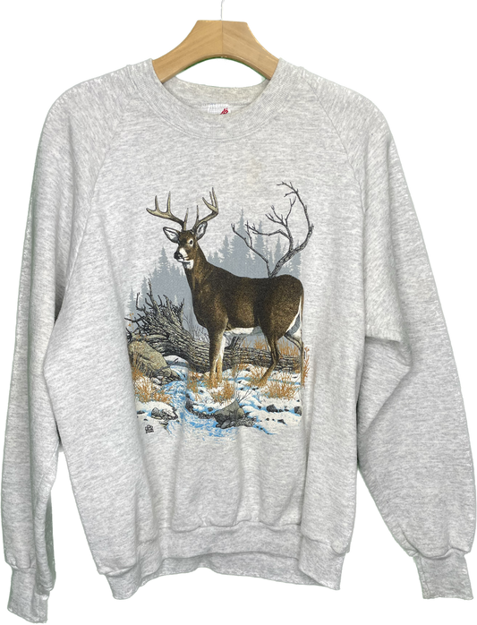 Vintage L/XL Buck Wildlife Outdoors Crewneck Sweatshirt