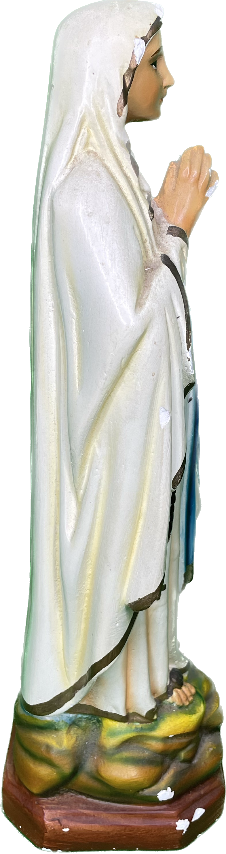 Vintage 12” Our Lady Of Fatima Virgin Mary Religious Chalkware Statue