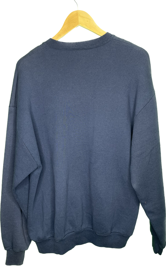 Vintage L/XL Recycle Reduce Rewear Village Vintage Merch Navy Blue Crewneck Sweatshirt