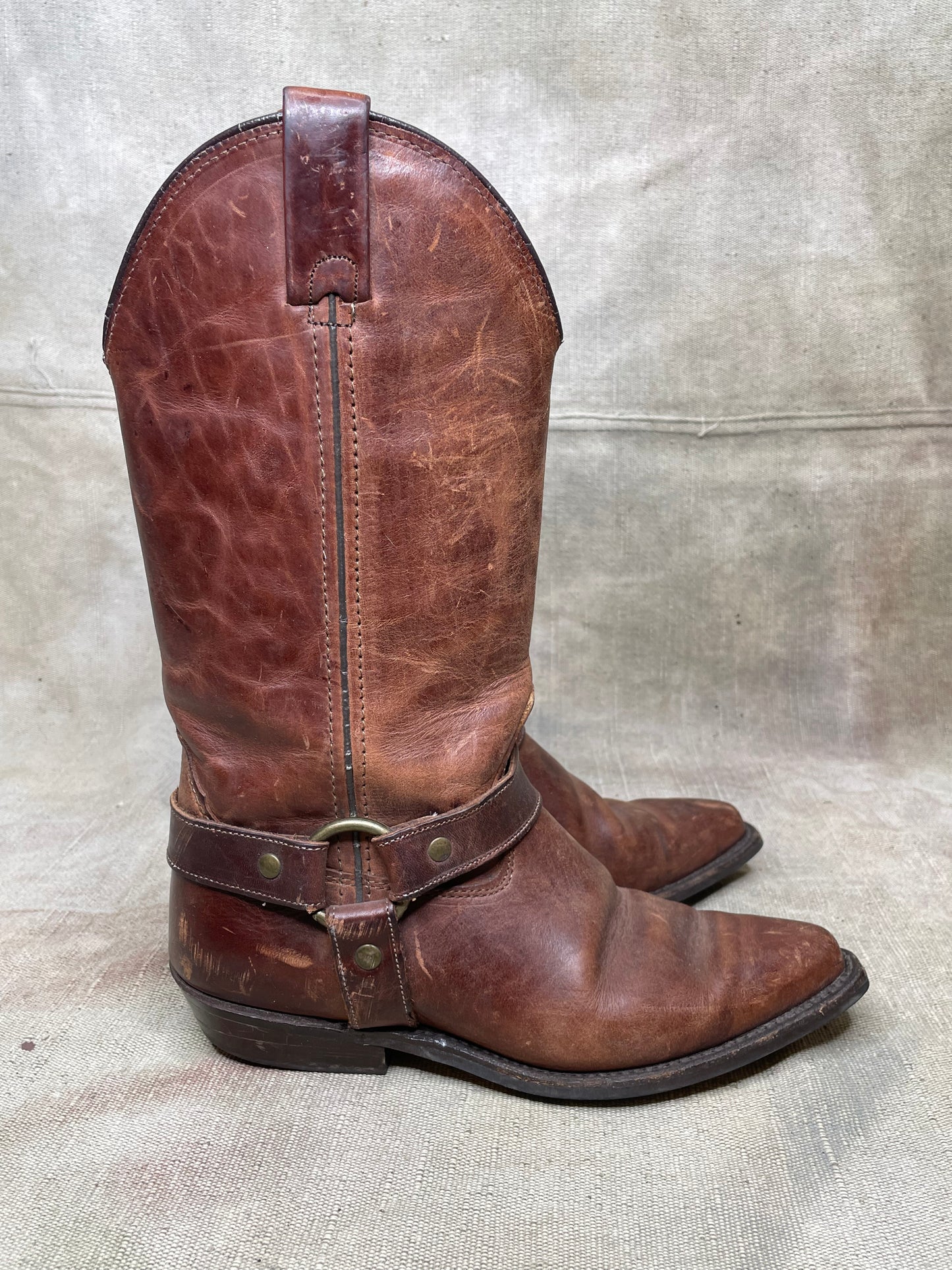Vintage 6 1/2 M Women’s Wrangler Leather Harness Cowboy Boots