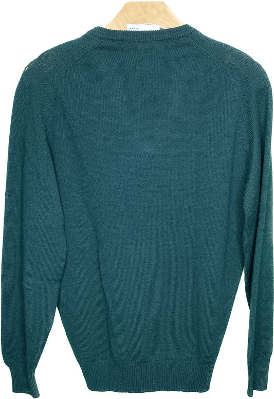 Vintage M Jaguar Green Pullover Vneck Sweater