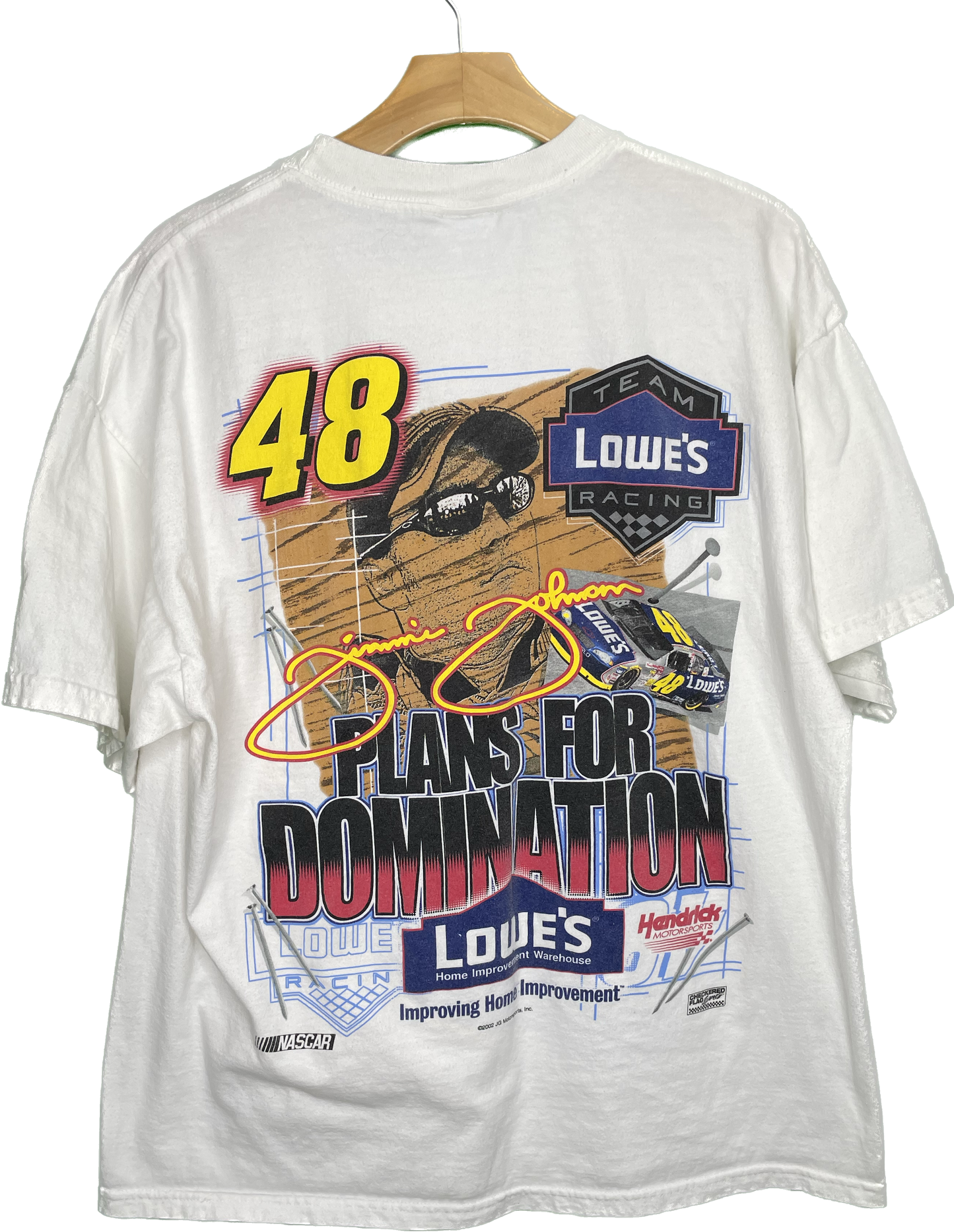 Vintage L/XL Jimmie Johnson Lowe's Chevy Plans For Domination Nascar Racing T-Shirt