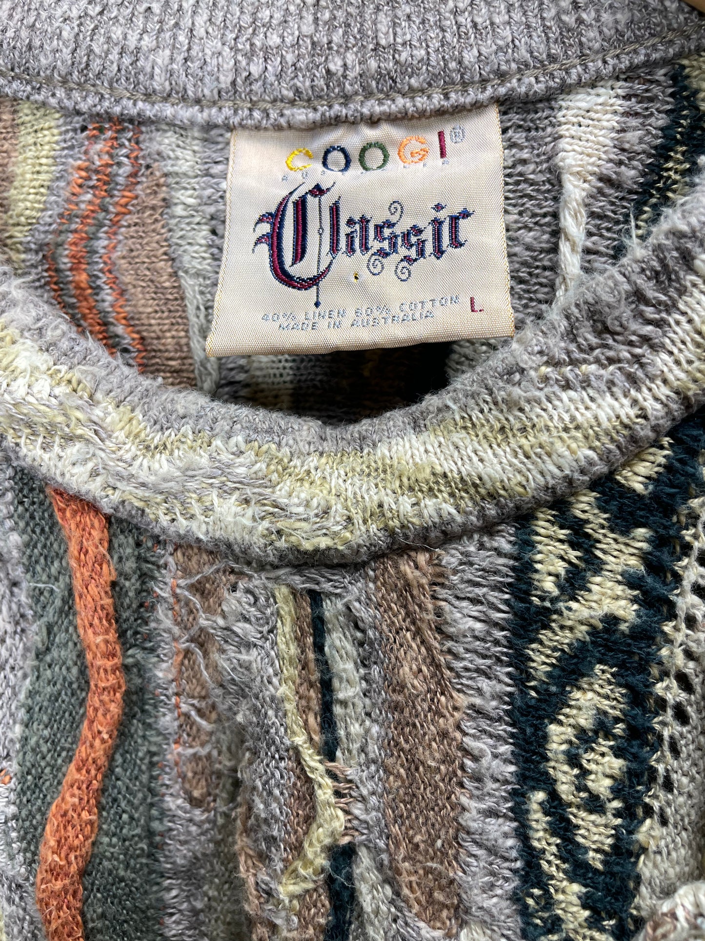 Vintage L/XL Coogi Classic Knit Sweater Australian Biggie Smalls