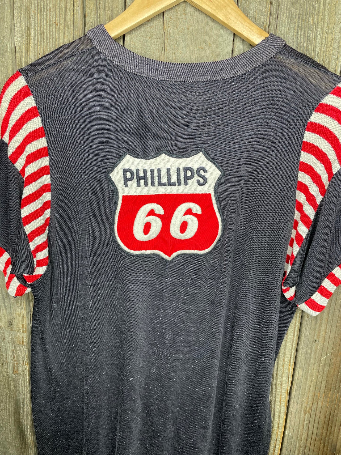 vintage 60s Phillips 66 jersey black red and white