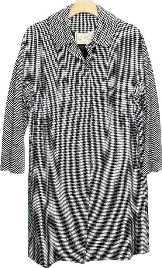 Vintage M 60s Houndstooth Women’s Button Up Coat