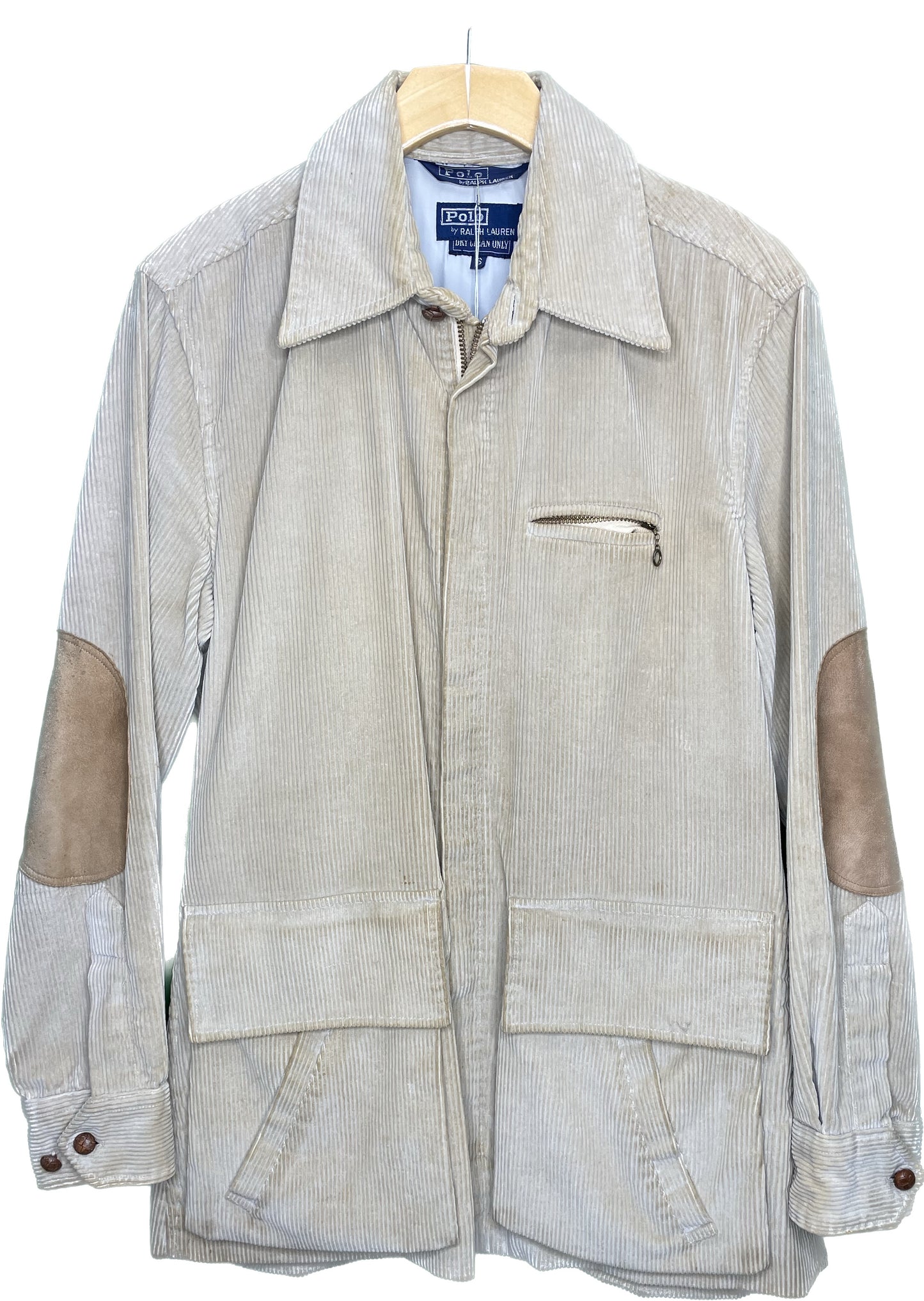 Vintage M Polo Ralph Lauren Tan Corduroy Zip Up Jacket