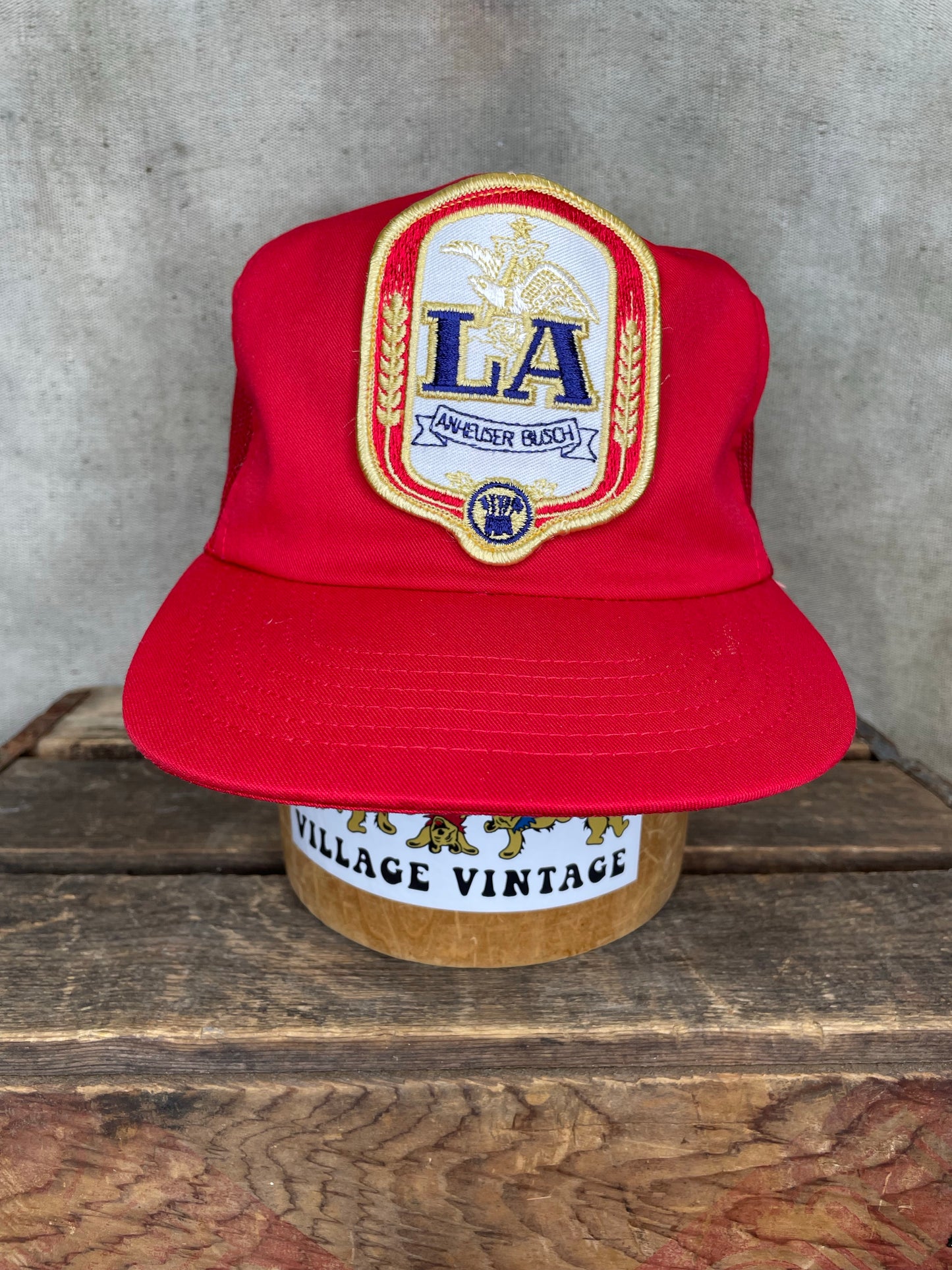 Vintage 80s Mesh LA Anheiser Busch Patch Snapback Trucker Hat