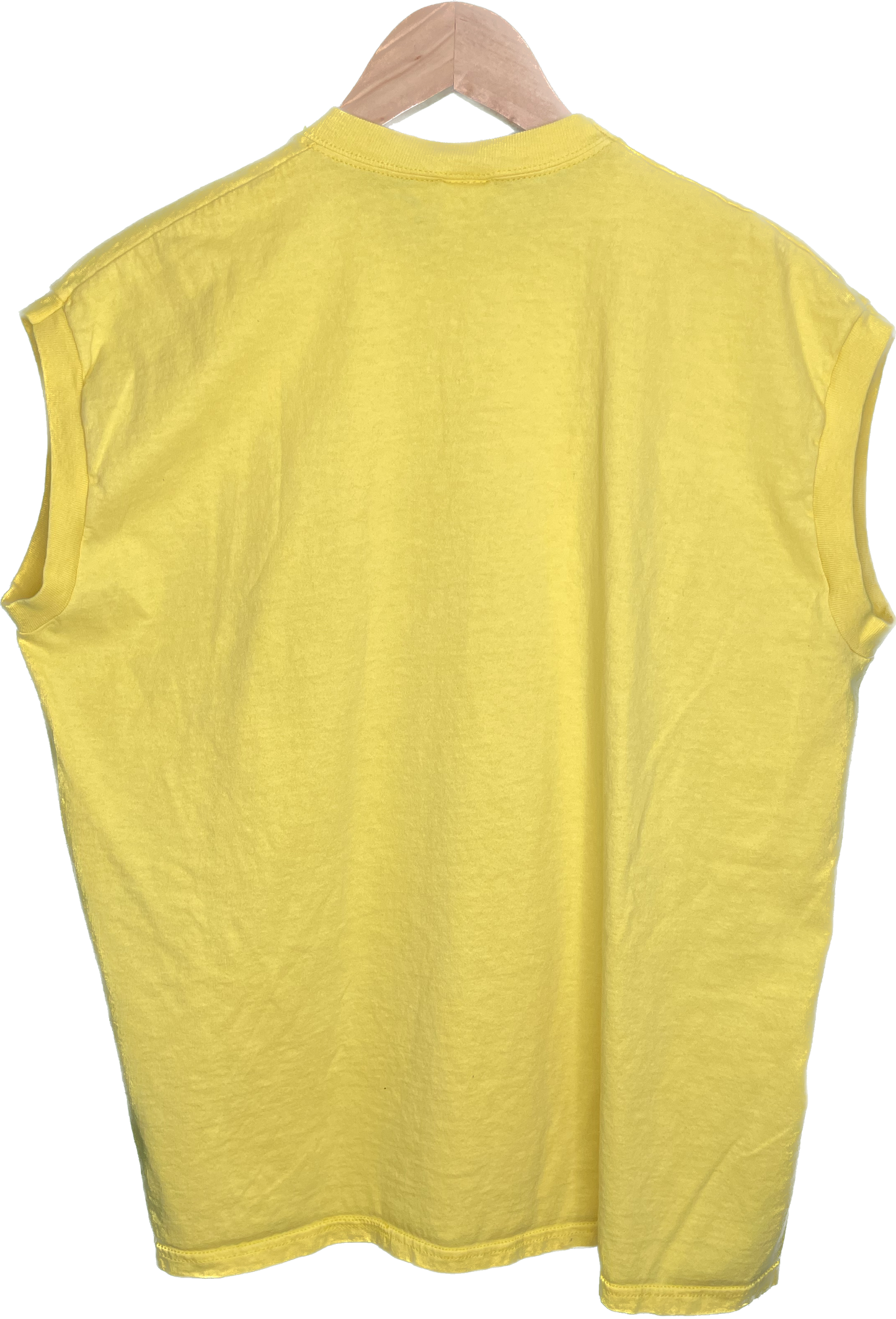Vintage L/XL Recycle Reduce Rewear Village Vintage Merch Yellow Vert T-Shirt