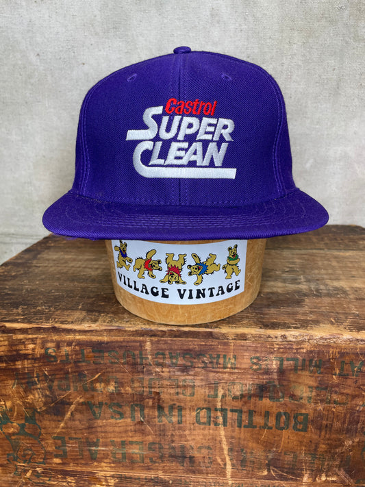 Vintage Castrol Super Clean Motor Oil Purple Hat SnapBack